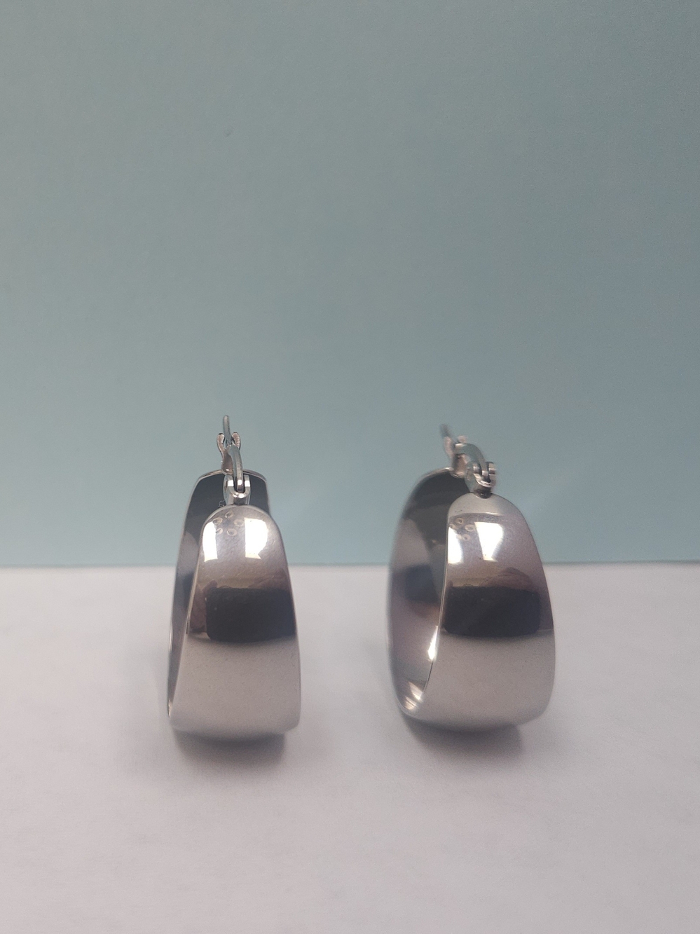 Silver-Tone Wide Hoop Earrings - Women Jewelry